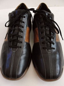 COLE HAAN CITY NIKE AIR Black & Brown Leather Fashion Lace Up Sneakers 11M