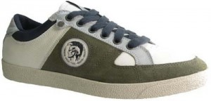 New $120 DIESEL Urban  Men  Shoes Size US 8.5 EU 41 White / Dusty Olive