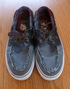 Used VANS ZAPATO DEL BARCO Mens Sz 7.5 C&P CASTLEROCK GREY Classic Deck Trainer