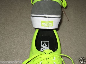 VANS SKATEBOARDING MENS ERA NEON YELLOW CHARCOAL SHOES SIZE 9 NWT SHIPS FREE NR