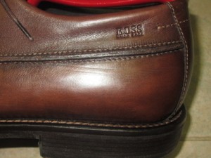 Boss Hugo Boss Lace-Up Brown Leather Moc Toe Oxford Shoes-Size 9.5 D- Made Italy