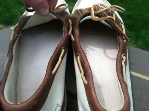Timberland White Leather men’s boat shoes size 10M clean!