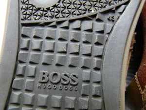 GENUINE HUGO BOSS TRAINERS BROWN LEATHER & SUEDE ORANGE MENS SIZE 10 EUR 43