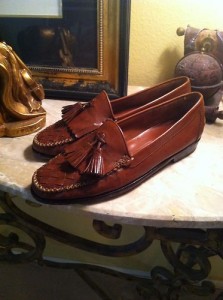 SHARP MENS COLE HAAN BROWN LEATHER DRESS LOAFERS SIZE 9.5 M