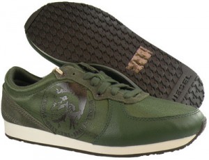 New $95 DIESEL A-Head Men  Shoes Size US 9.5  EU 42.5 Chive Green / Olive Night