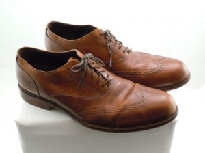 COLE HAAN-NIKE AIR Mens Medium Brown Leather Wingtip Oxfords US 9.5M