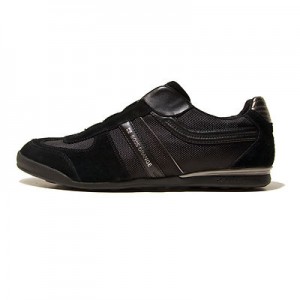 $225 Hugo Boss ORANGE Label Sneakers Black Slip-on Mens Shoes 10 43 Trainers 9.5
