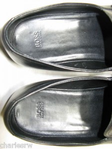 BOSS HUGO BOSS Men’s Shoes Sz 11.5 M Black Leather Horsebit Loafers