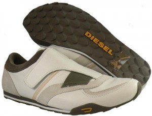 New $115 DIESEL Matthew On Men’s Shoes Size US 8.5  EU 41 White / Bungee Cord