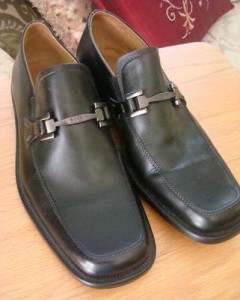 HUGO BOSS Back Leather Signature HORSEBIT BUCKLES Slip on Loafers SHOES Mens 9