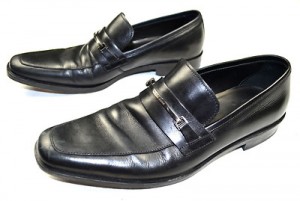 HUGO BOSS Black Leather Dress Loafer Shoes Sz 8