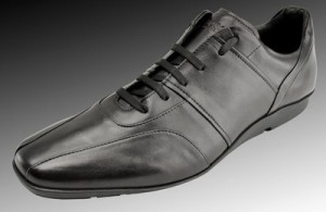 $595 HUGO BOSS Black Leather Shoes Designer Sneakers Chaussures 12 45 AUTHENTIC