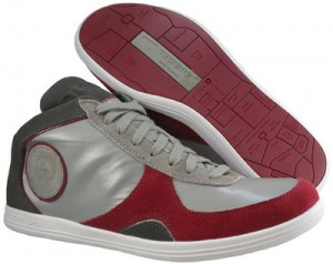 New $100 DIESEL Tell Men Shoes US 11 EU 44.5 Flint Gray / Red