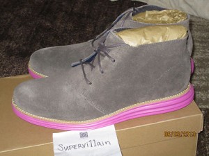Brand New Cole Haan Lunargrand Chukka Grey Suede/Pink Size 10.5