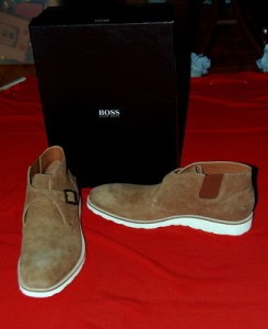 NIB HUGO BOSS OLDEN MENS MEDIUM BROWN LEATHER BOOTS 12 $295
