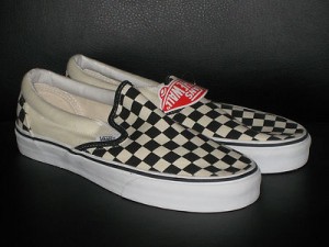 NWOB Vans Checkerboard Slip-On Black/Off White Size 8.0 Mens