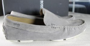 New Men’s BOSS Black by Hugo Boss “Drefinno” Driver, Gray, Size 9