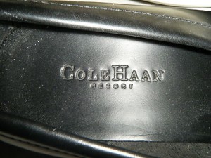 COLE HAAN Resort mens 9.5 medium dark blue leather boat/deck/loafers shoes – new