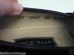 Cole Haan Mens Size 8.5 Slip On Burgundy Leather Loafers Shoes
