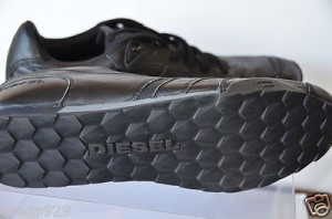 DIESEL MEN’S  BLACK LEATHER SHOES Size 12 NEW Same day shipping
