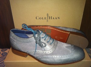 Mens Cole Haan Air Colton Wingtip sz 10.5 Charcoal/Charcoal suede