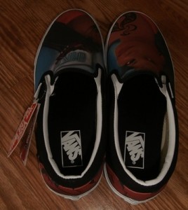 NWT BRAND NEW VANS SLIP ON CUSTOM CULTURE INK’D BLACK WHITE MENS SIZE 9.5 SHOES
