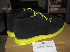 Brand New Cole Haan Lunargrand Black Suede/Volt Size 10.5
