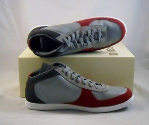 Diesel TELL Mens CASUAL Tennis shoes HI TOP Sneakers SIZE 13 NEW GRAY RED