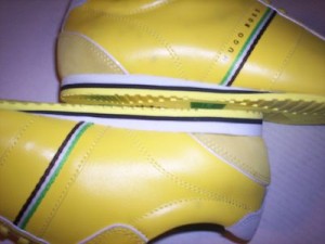 Hugo Boss Green Men’s Victoire LA Leather Nubuck Fashion Sneakers Yellow US 9