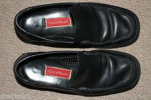 MENS COLE HAAN / NIKE AIR BLACK LEATHER LOAFER, SIZE 9 M, VERY COOL & COMFY $229