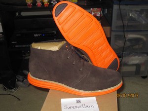 Brand New Cole Haan Lunargrand Woodbury Suede/Orange Size 10.5