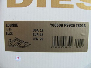 DIESEL Men’s Lounge Fashion Casual Sneakers. Size 12.