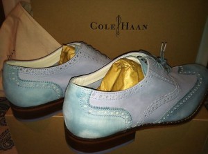 Mens Cole Haan Air Colton Casual Wingtip sz 9 Blue/Nubuck Blue