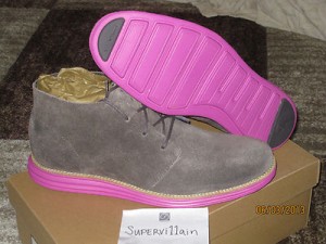 Brand New Cole Haan Lunargrand Chukka Grey Suede/Pink Size 10.5