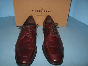 New NIB Mens Cole Haan Air Adams Apron Burgundy Leather Oxfords, Size 9.5
