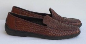 MENS BRAGANO COLE HAAN BROWN WOVEN LOAFER SHOES10.5M DRIVING MOCS
