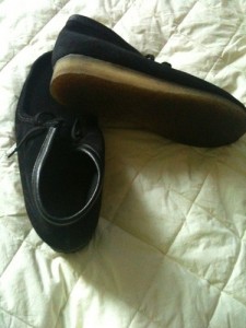 Clarks Wallabee Originals Mens BLACK Suede Shoes Sz 9.5