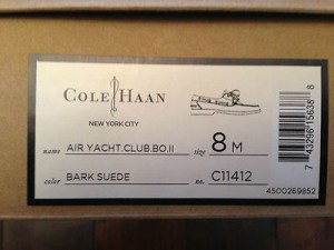 Cole Haan Air.Yacht.Club.BO.II Color Bark Suede Boat/Dock Sz8 Shoes