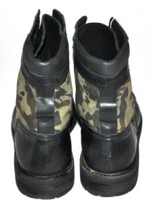 $425 NEW Diesel CASSIDY Black Leather & Camouflage Canvas Ankle Boots 47/13