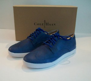 COLE HAAN AIR JASPER WINGTIP SHOES SIZE 8.5 BLUE NEW IN BOX FREE SHIP