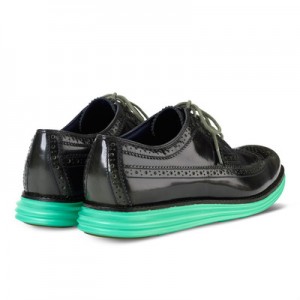 Mens Cole Haan LunarGrand Long Wingtip Foliage/Deco Green
