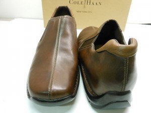 NEW COLE HAAN ZENO TORTOISE BROWN LEATHER CENTER STITCH SLIP ON CASUAL SHOES