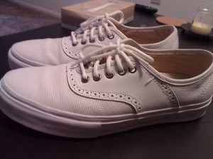 MENS VANS VAULT LX SPECTATOR WHITE LEATHER OTW SZ 9.5 ERA AUTHENTIC WINGTIP