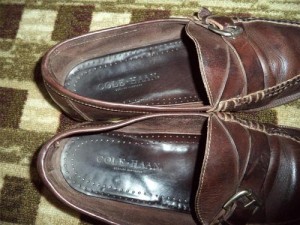 Cole Haan Brown Leather Buckle Loafer Shoes Sz 12 Mens Genuine Handsewn