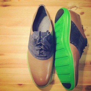 New Cole Haan LUNARGRAND Saddle WING TIP Shoes size 12 Gnge/Iris/ Green