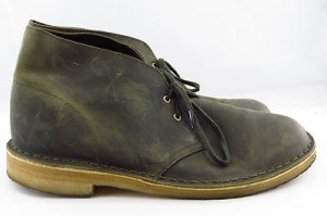 Clarks Originals Dark Green Leather Lace Up Desert Boots Men Size 8.5 M