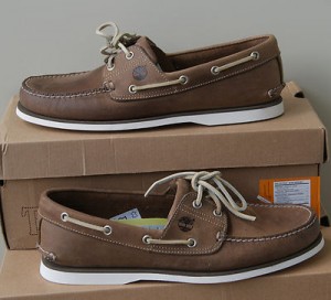 NEW AUTHENTIC TIMBERLAND CLASSIC 2-EYE TAN BOAT SHOE US 10