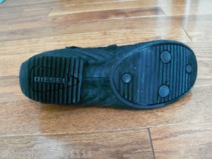 DIESEL BLACK-GRAY-SMOKE JAI LEATHER ATHLETIC CASUAL SHOES-11M-WORN ONCE