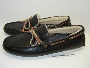 NEW Cole Haan Air Grant Mens 8.5 M Black Pebble Shearling Mocs Driving Loafers