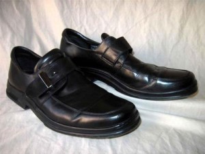 COLE HAAN NIKE AIR mens slip on black casual leather loafers monk strap shoes 10